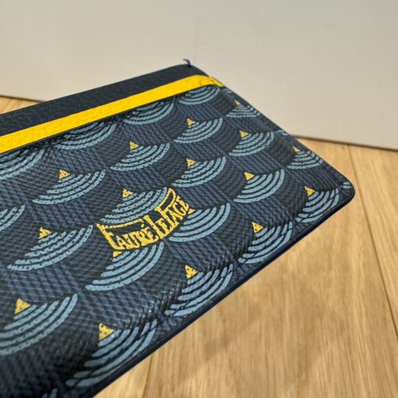 Faure Le Page Etendard 4CC Card Holder Wallet Paris Blue & Yellow - Picture 1 of 7